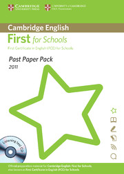 PAST PAPER PACKS FCE FOR SCHOOL 2011+CD*